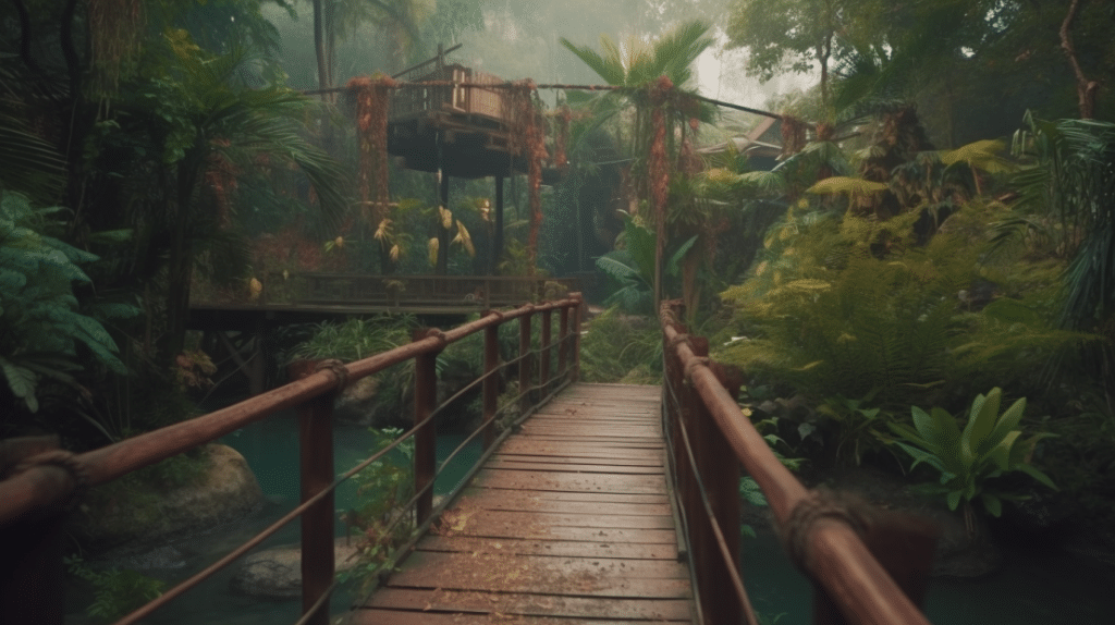 VR theme park, the jungle